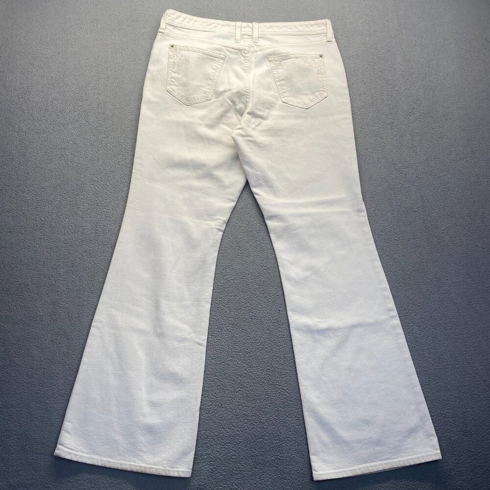 Eddie Bauer Classic Bootcut Jeans Women's White Size 12 Denim,Embroidery - Picture 2 of 12